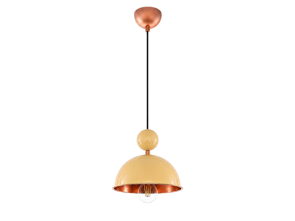 "Bubble" Metal Pendant Light - 21 x 21 cm - Yellow