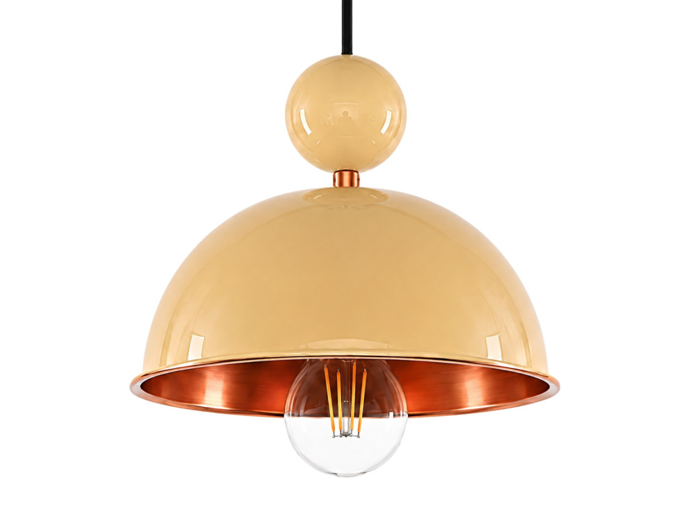 "Bubble" Metal Pendant Light - 21 x 21 cm - Yellow