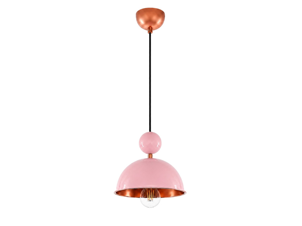 "Bubble" Metal Pendant Light - 21 x 21 cm - Pink