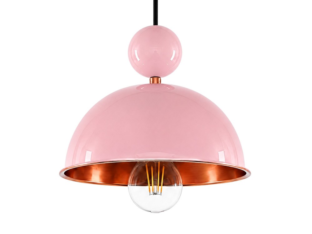 "Bubble" Metal Pendant Light - 21 x 21 cm - Pink