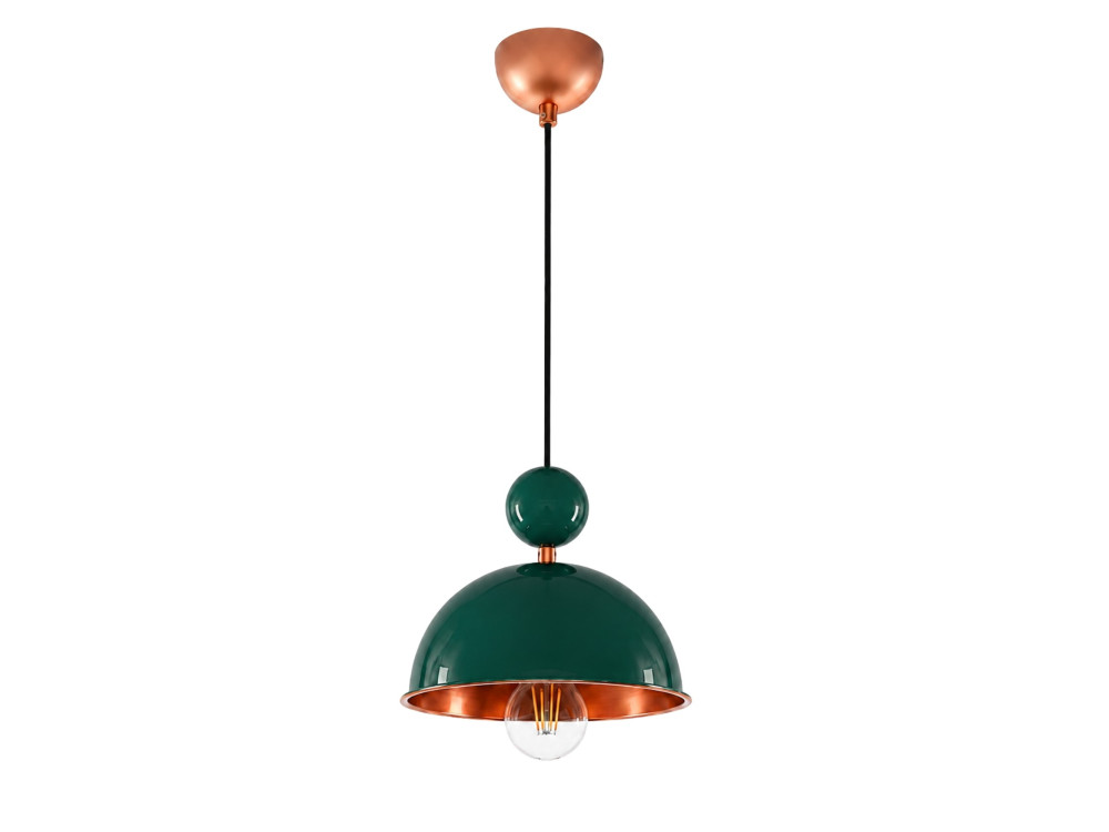 "Bubble" Metal Pendant Light - 21 x 21 cm - Dark Green