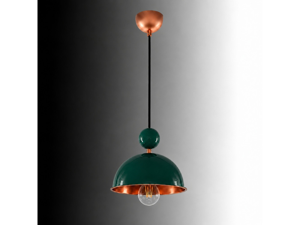 "Bubble" Metal Pendant Light - 21 x 21 cm - Dark Green