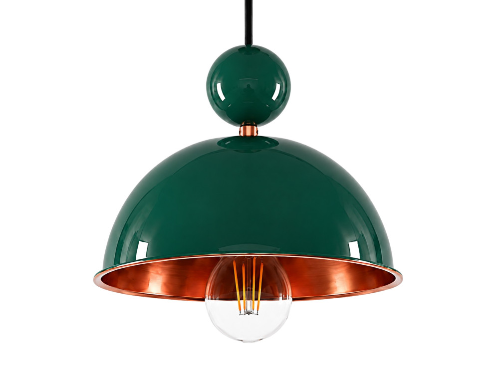 "Bubble" Metal Pendant Light - 21 x 21 cm - Dark Green