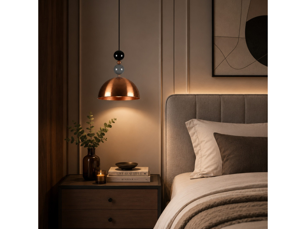 "Bubble" Metal Pendant Light - 31 x 31 cm - Copper