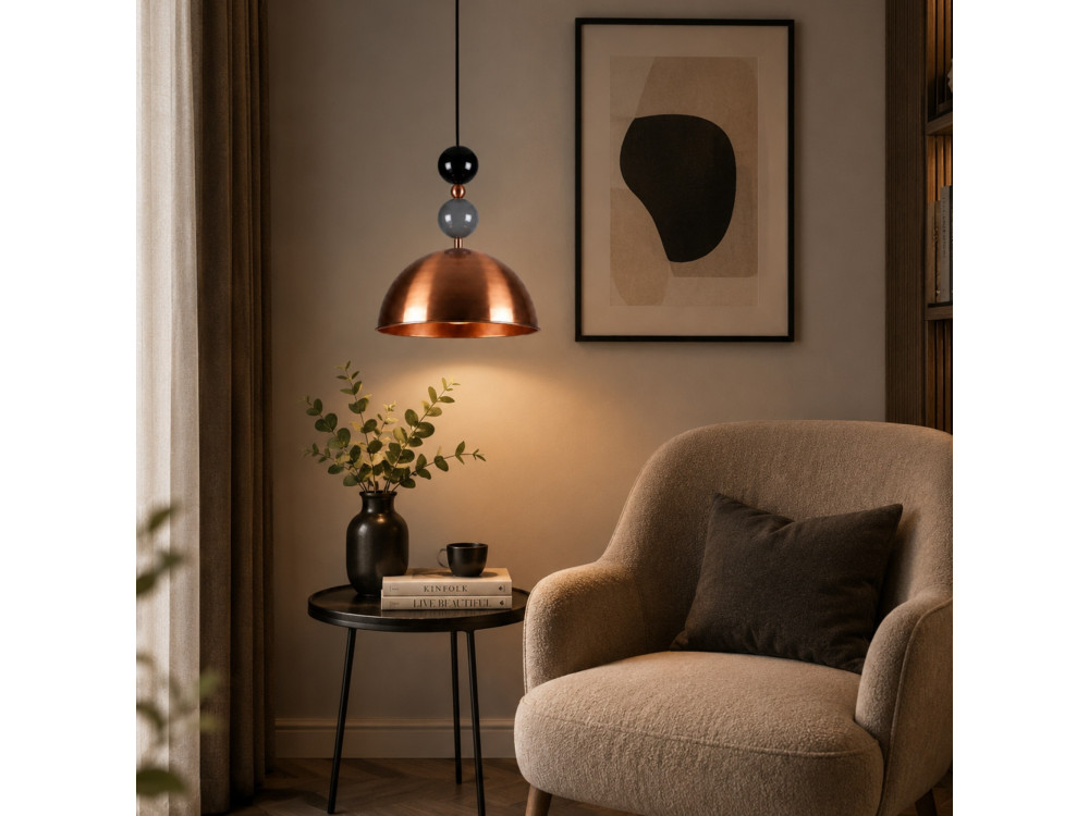 "Bubble" Metal Pendant Light - 31 x 31 cm - Copper