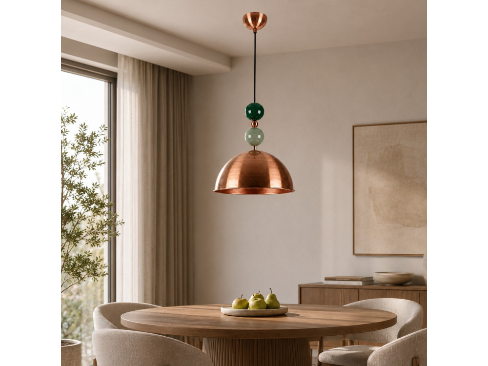 "Bubble" Metal Pendant Light - 31 x 31 cm - Copper