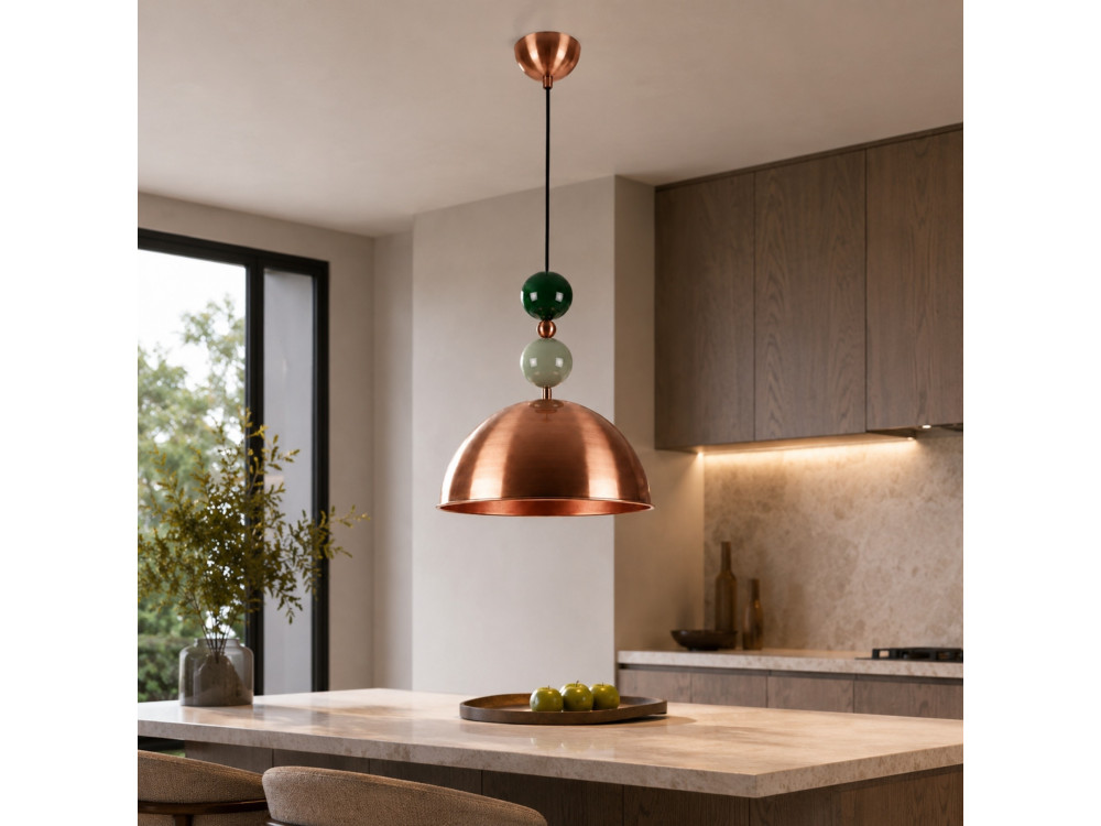 "Bubble" Metal Pendant Light - 31 x 31 cm - Copper