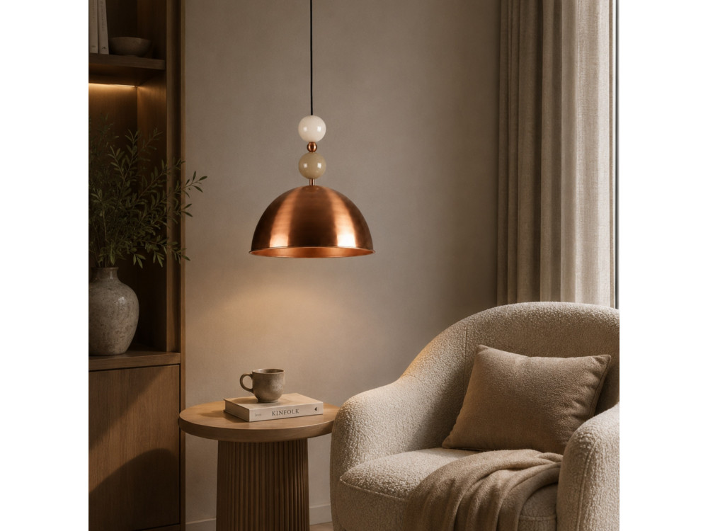 "Bubble" Metal Pendant Light - 31 x 31 cm - Copper