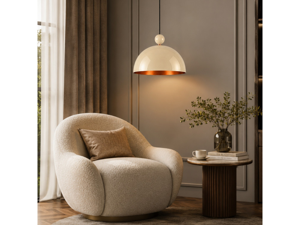 "Bubble" Metal Pendant Light - 40 x 40 cm - Beige
