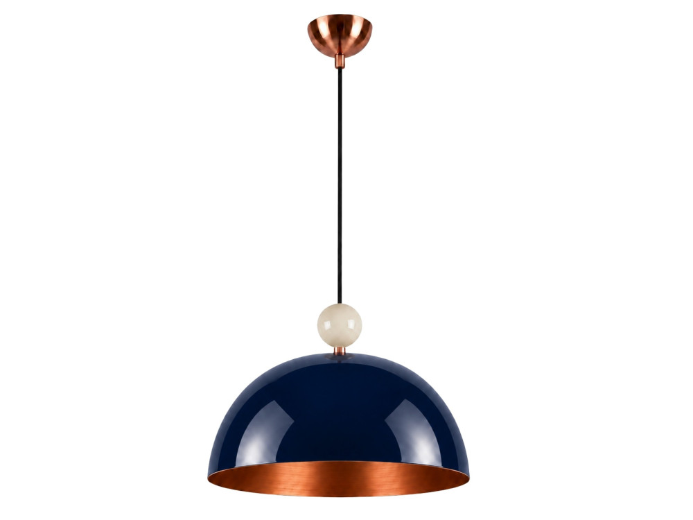 "Bubble" Metal Pendant Light - 40 x 40 cm - Navy Blue