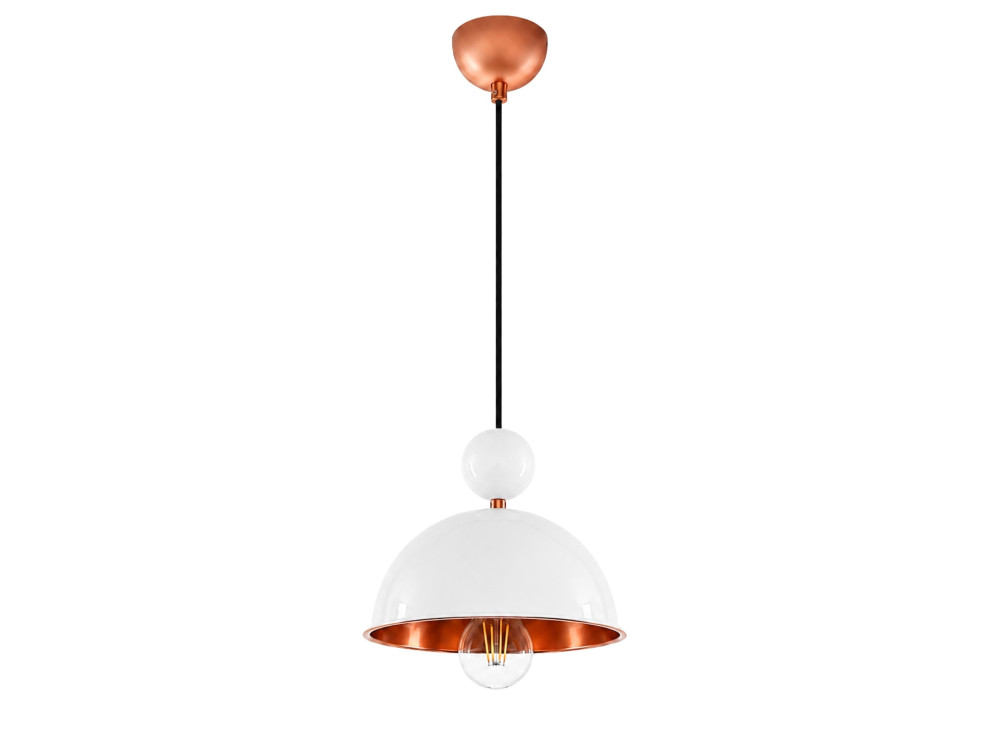 "Bubble" Metal Pendant Light - 21 x 21 cm - Beige
