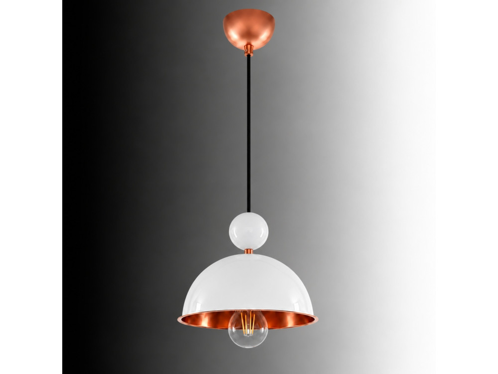"Bubble" Metal Pendant Light - 21 x 21 cm - Beige