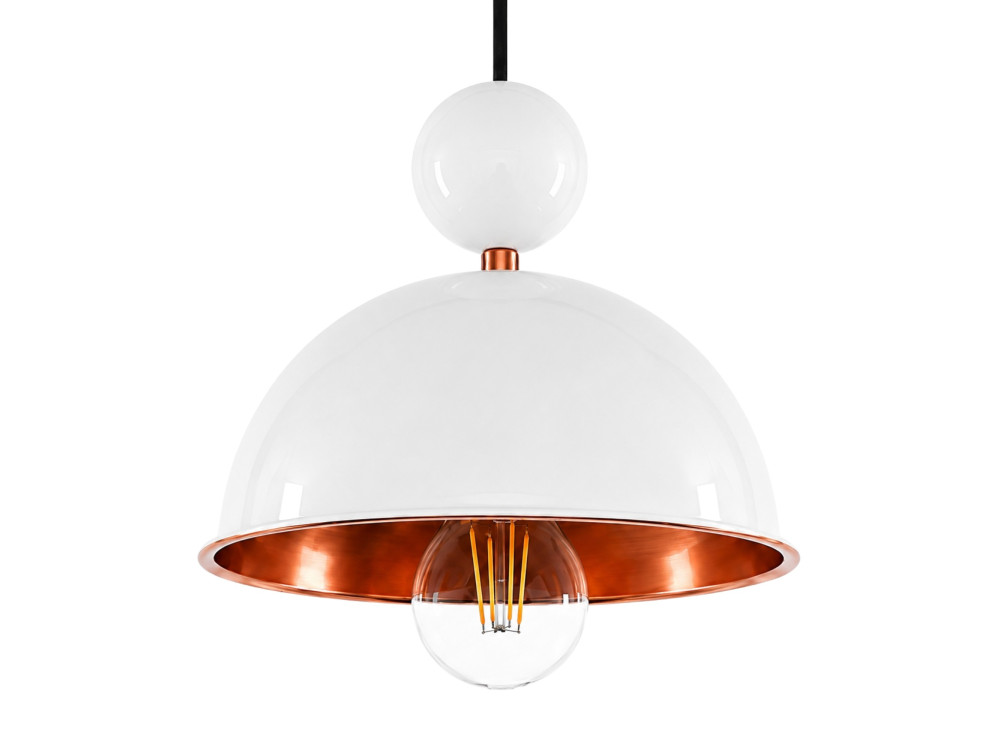 "Bubble" Metal Pendant Light - 21 x 21 cm - Beige