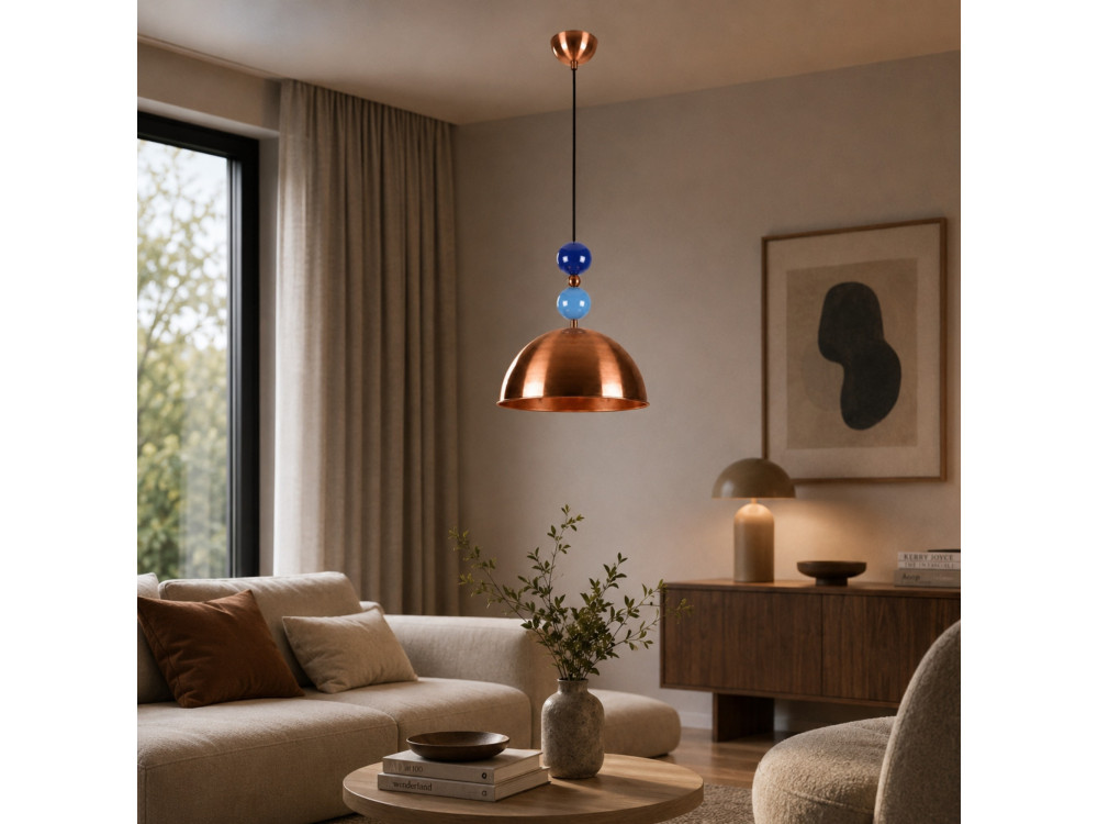 "Bubble" Metal Pendant Light - 31 x 31 cm - Copper