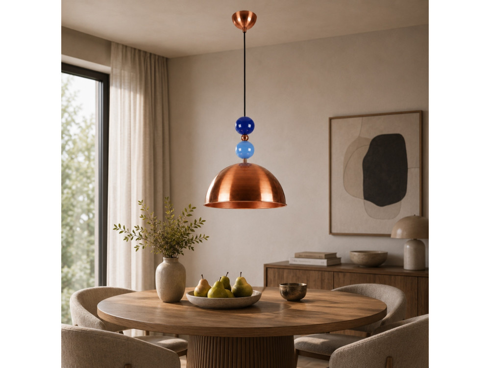 "Bubble" Metal Pendant Light - 31 x 31 cm - Copper