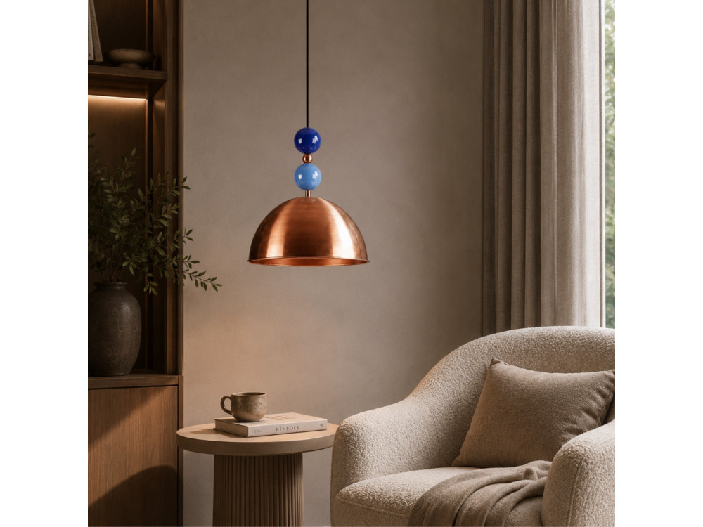 "Bubble" Metal Pendant Light - 31 x 31 cm - Copper