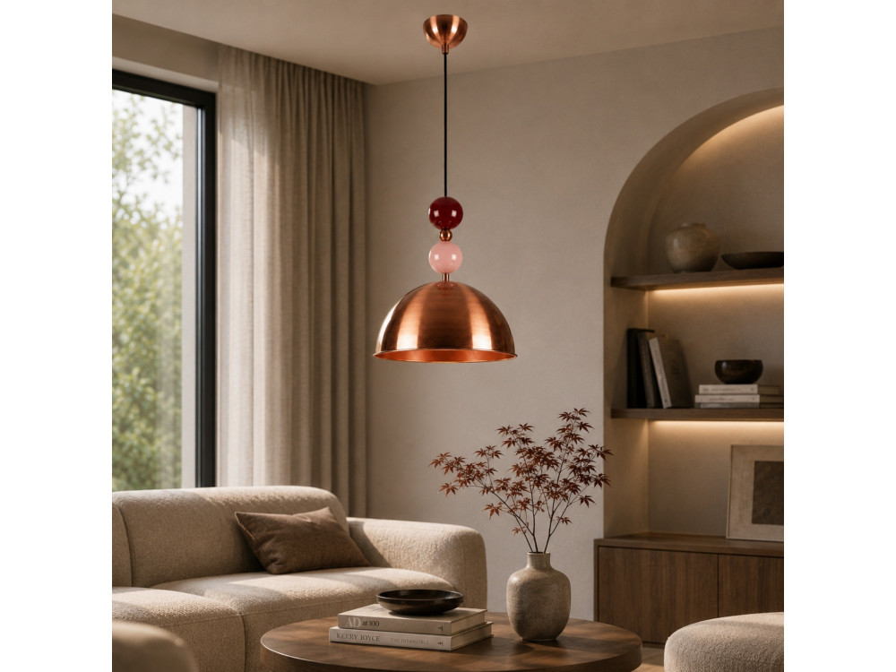 "Bubble" Metal Pendant Light - 31 x 31 cm - Copper