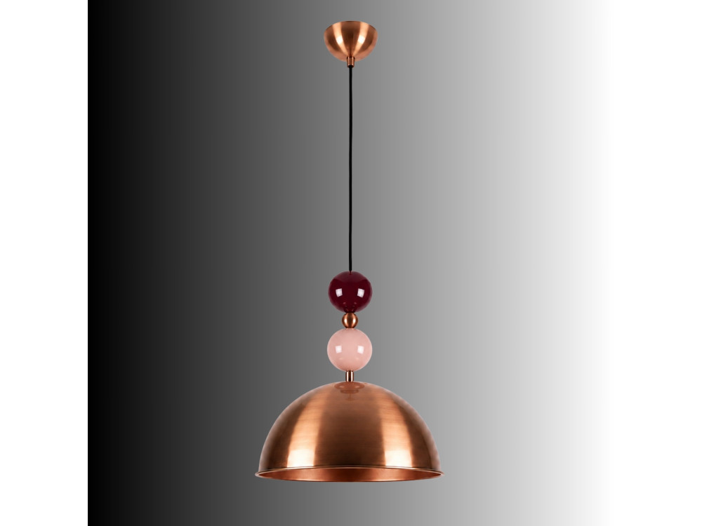 "Bubble" Metal Pendant Light - 31 x 31 cm - Copper