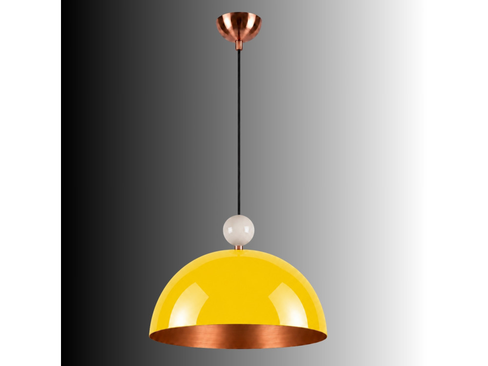 "Bubble" Metal Pendant Light - 40 x 40 cm - Yellow