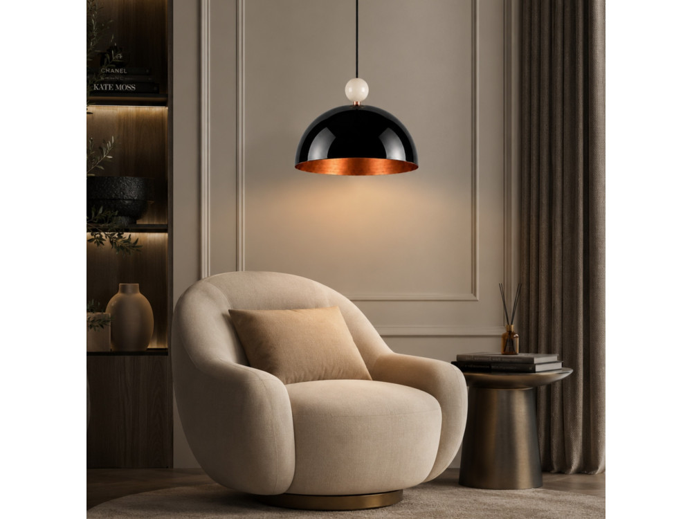 "Bubble" Metal Pendant Light - 40 x 40 cm - Black