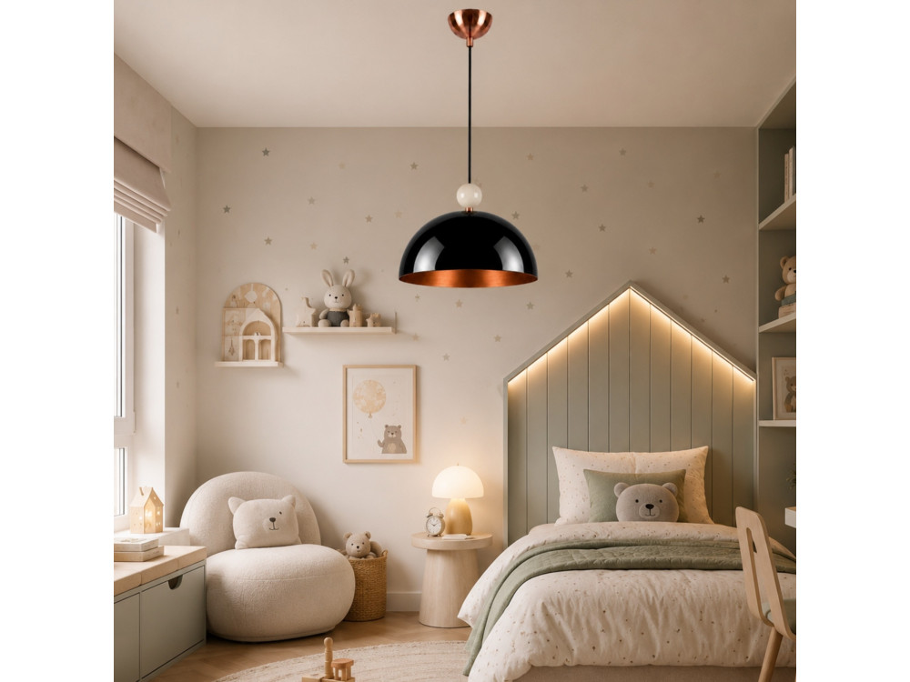 "Bubble" Metal Pendant Light - 40 x 40 cm - Black