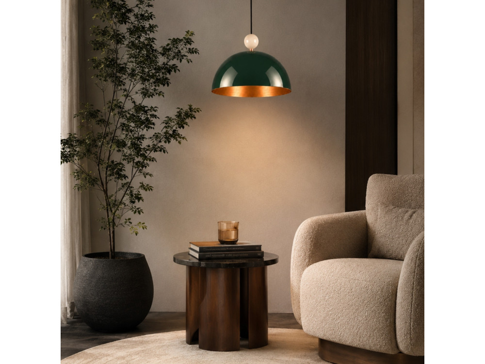 "Bubble" Metal Pendant Light - 40 x 40 cm - Dark Green