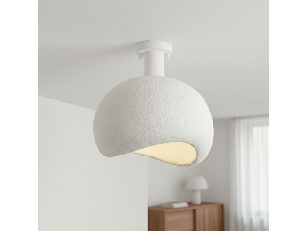 "Yontu" Metal Ceiling Light - 34 x 29 x 33 cm - White