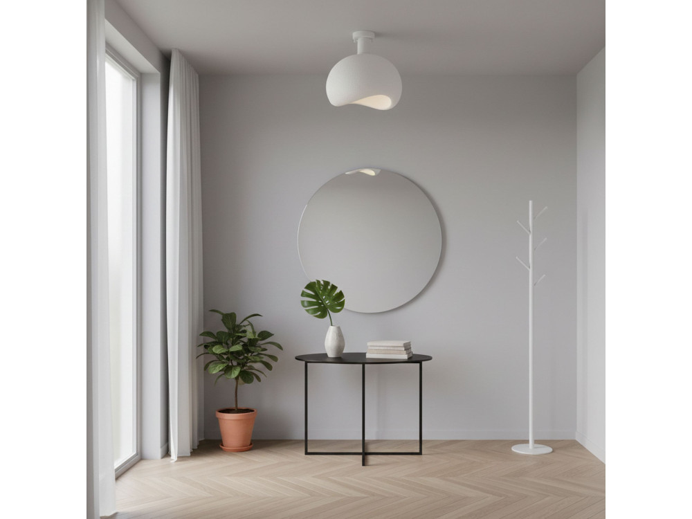 "Yontu" Metal Ceiling Light - 34 x 29 x 33 cm - White