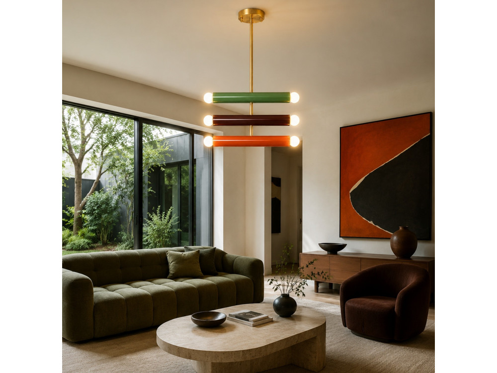 "Vento" Metal Chandelier - 35 x 10 cm - Green