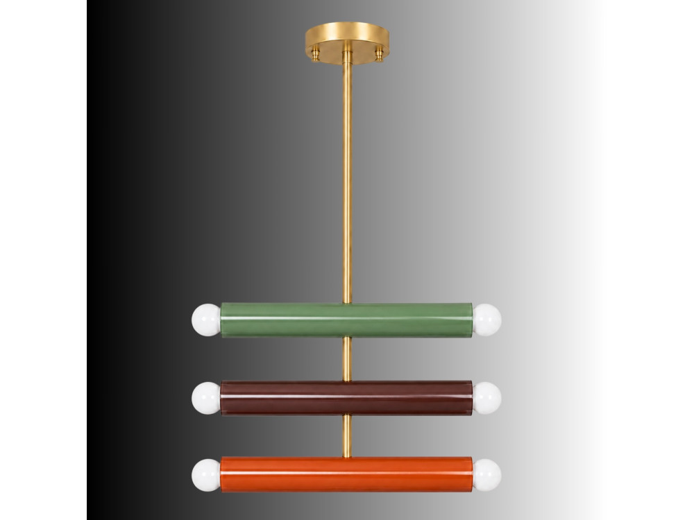 "Vento" Metal Chandelier - 35 x 10 cm - Green