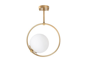 "Dolunay" Metal Pendant Light - 26 x 15 cm - Yellow