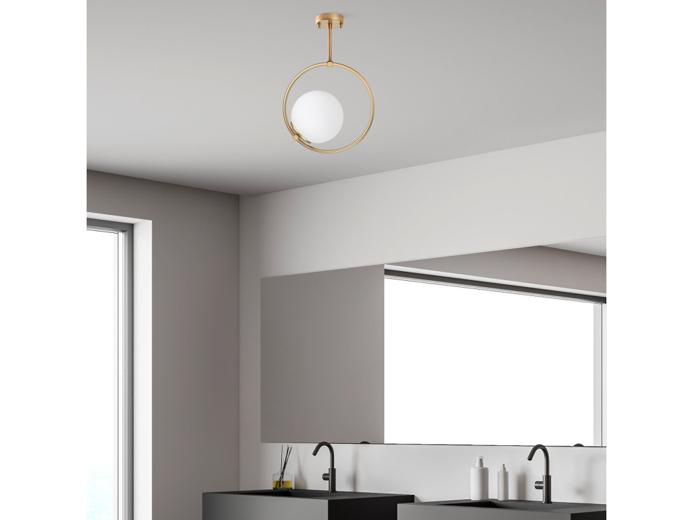 "Dolunay" Metal Pendant Light - 26 x 15 cm - Yellow