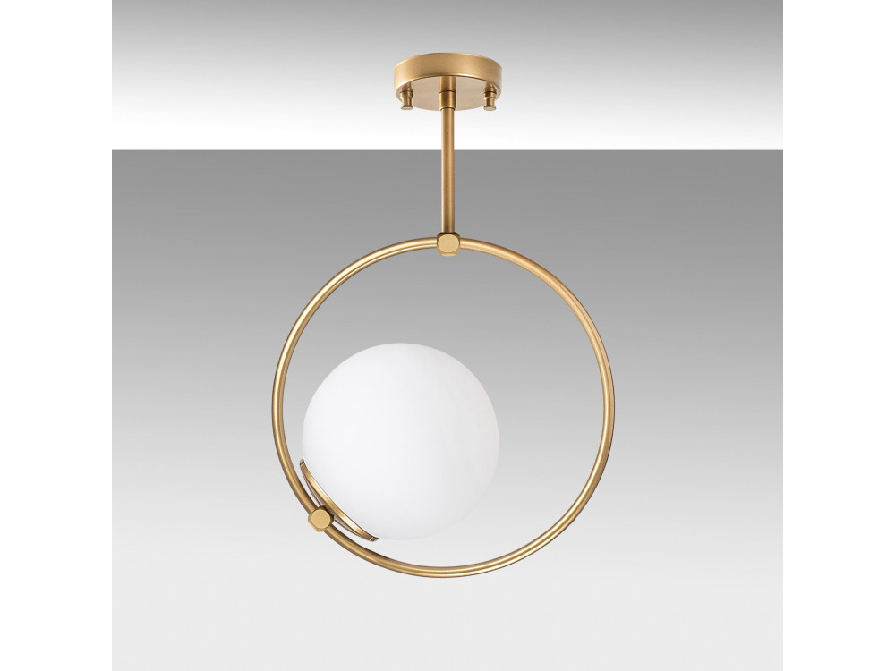 "Dolunay" Metal Pendant Light - 26 x 15 cm - Yellow