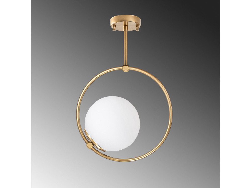 "Dolunay" Metal Pendant Light - 26 x 15 cm - Yellow