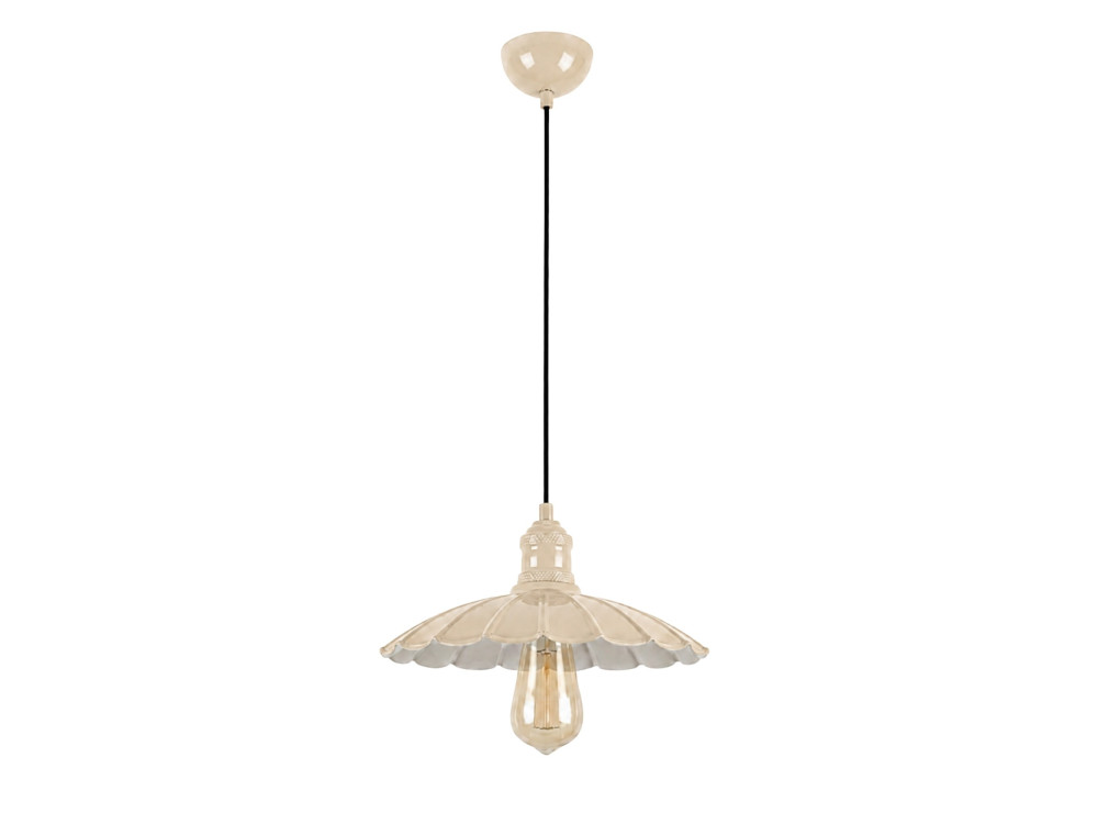 "Volan" Metal Pendant Light - 25 x 25 cm - Beige