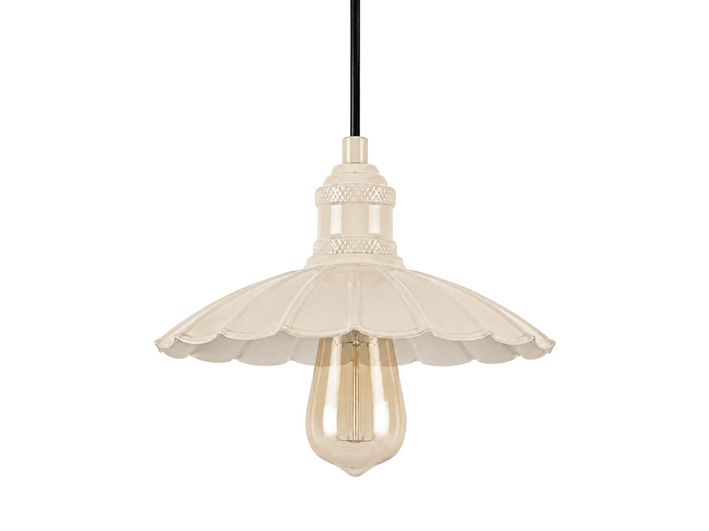 "Volan" Metal Pendant Light - 25 x 25 cm - Beige