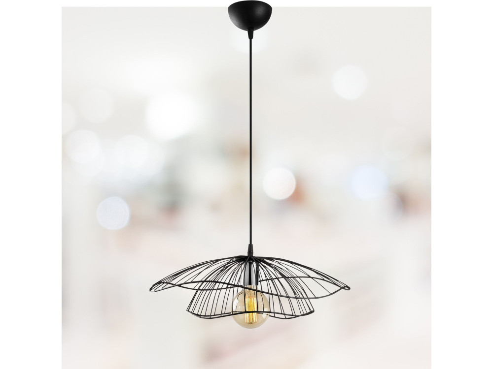 "Tel" Metal Pendant Light - 50 x 50 cm - Black