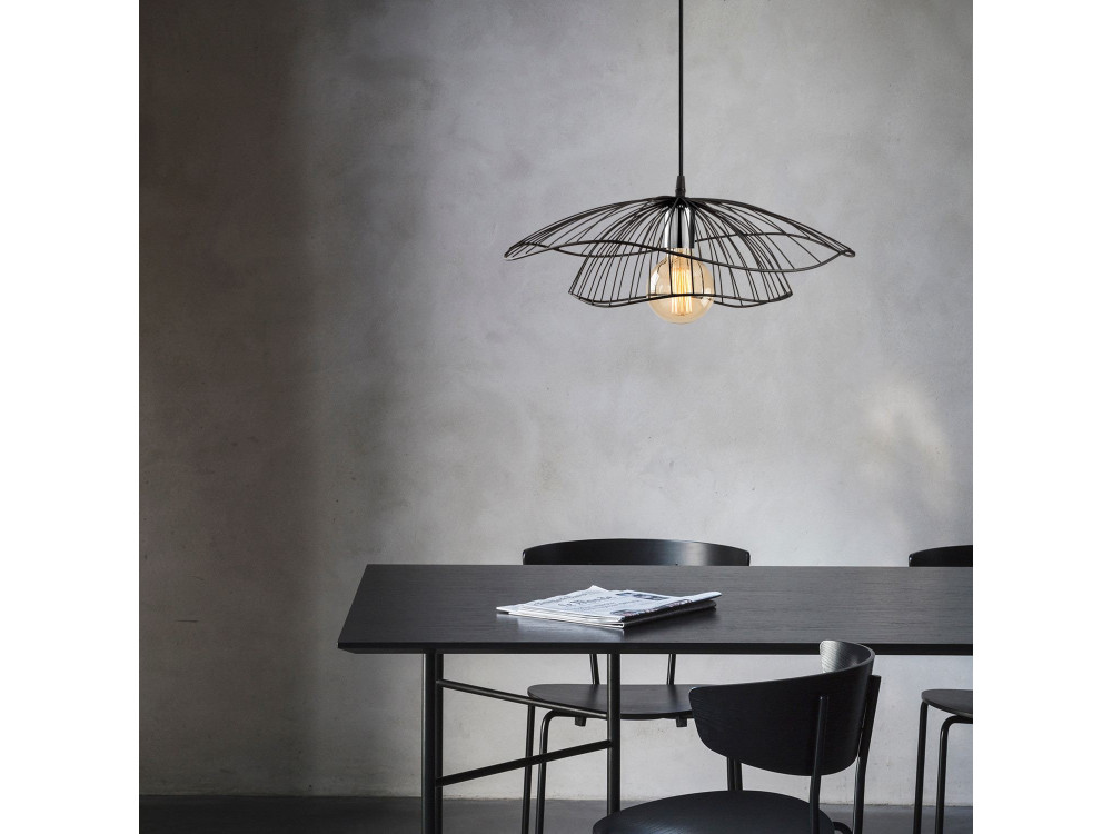 "Tel" Metal Pendant Light - 50 x 50 cm - Black