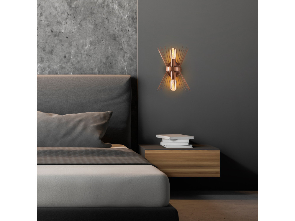 "GMN-000010" Metal Wall Sconce - 23 x 16 cm - Copper