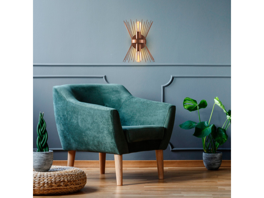 "GMN-000010" Metal Wall Sconce - 23 x 16 cm - Copper