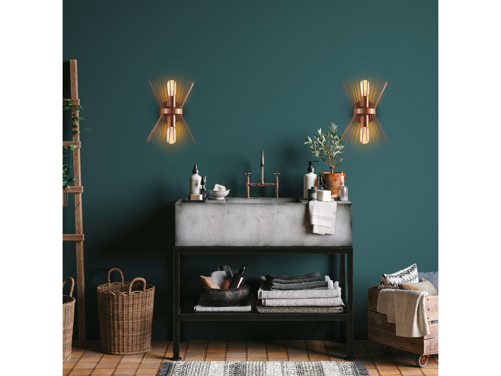 "GMN-000010" Metal Wall Sconce - 23 x 16 cm - Copper