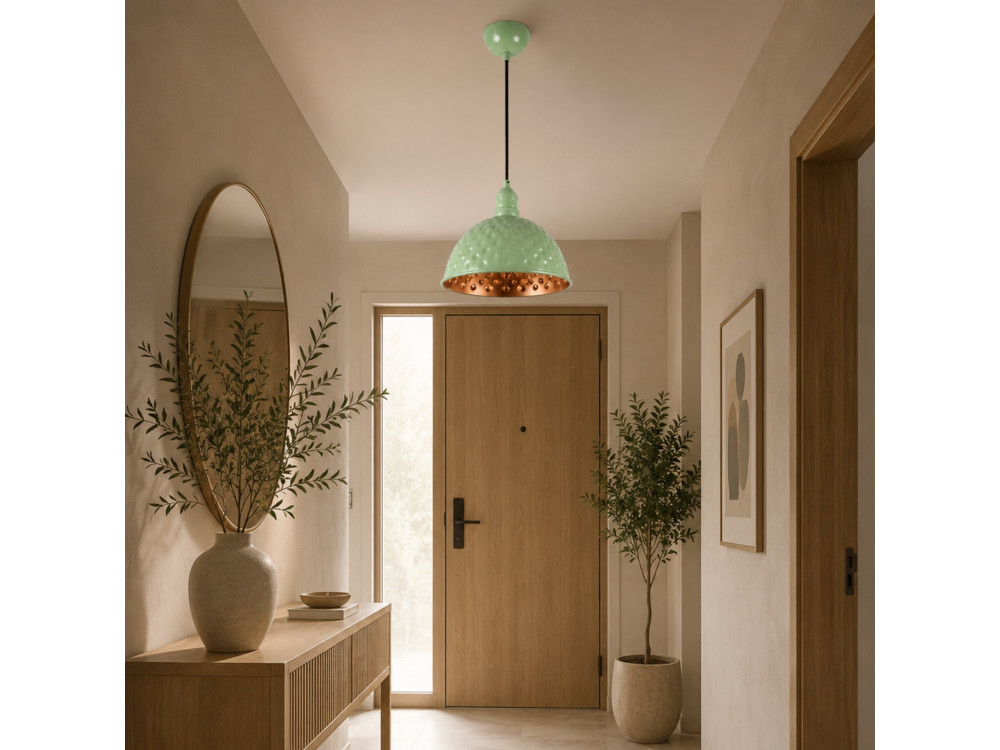 "Echo" Metal Pendant Light - 26 x 26 cm - Mint Green