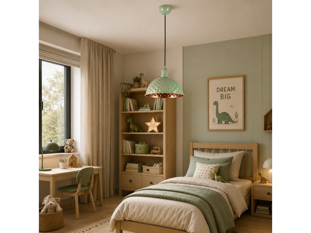 "Echo" Metal Pendant Light - 26 x 26 cm - Mint Green