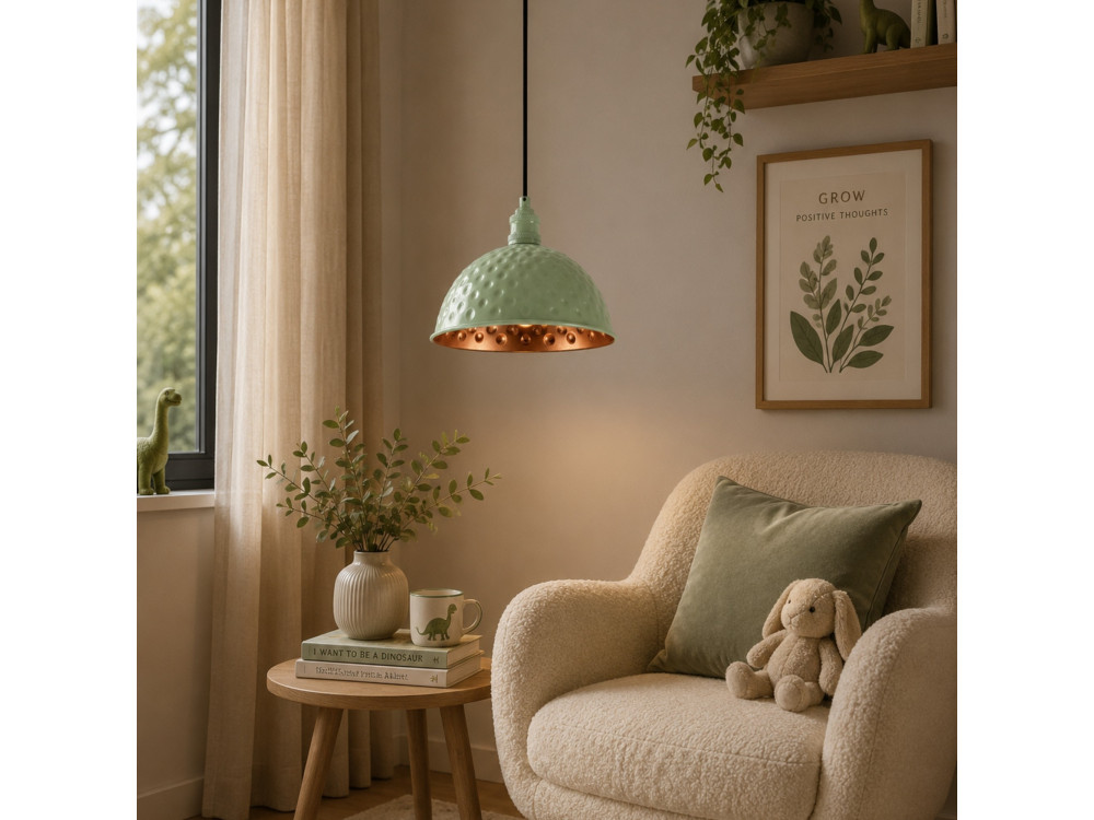 "Echo" Metal Pendant Light - 26 x 26 cm - Mint Green