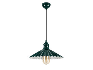"Plise" Metal Pendant Light - 32 x 32 cm - Dark Green