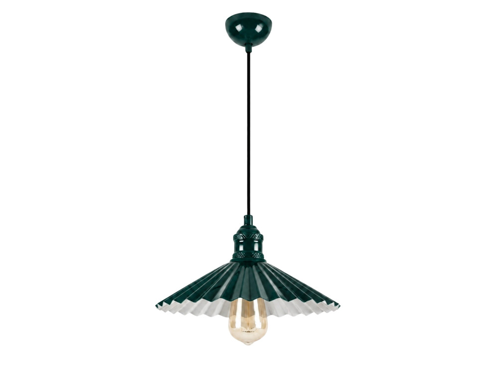 "Plise" Metal Pendant Light - 32 x 32 cm - Dark Green