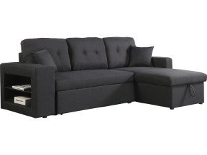 Convertible corner sofa  "Axel" - Black