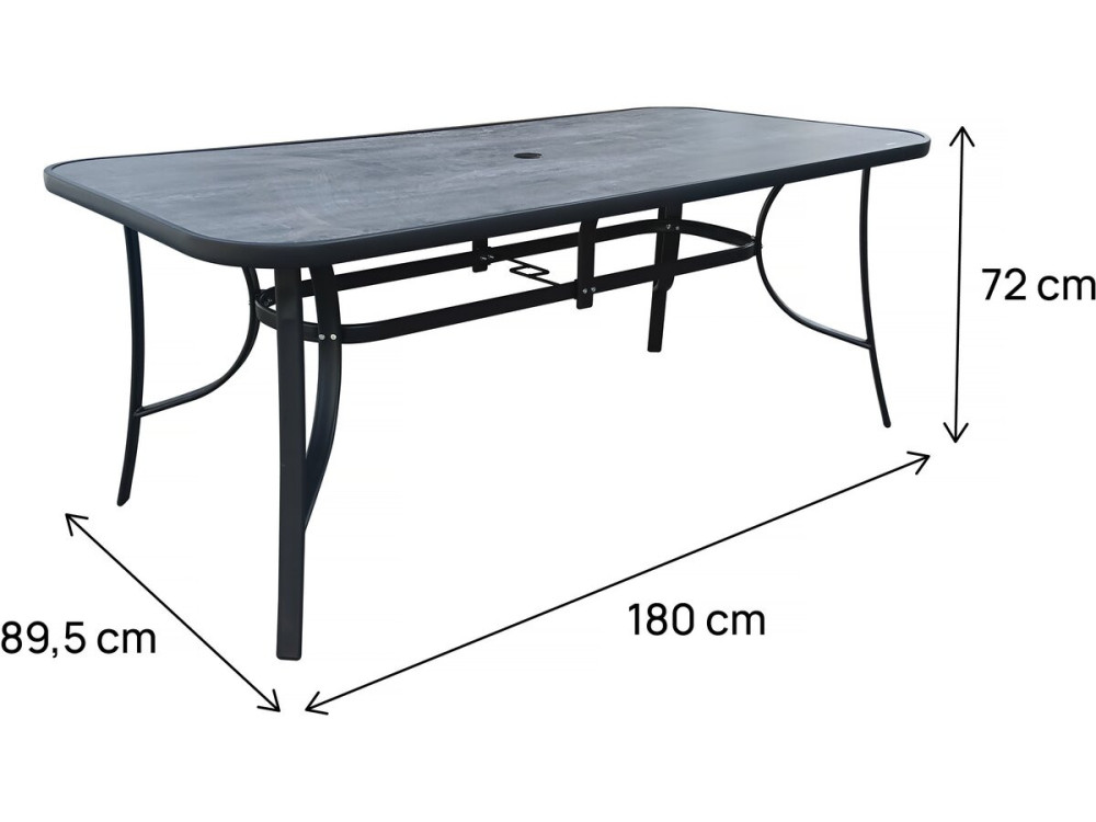 "Cordoba" Garden Table - Phoenix - Seats 8 - Marble-effect Gray