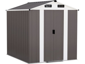 "Dallas" Metal Garden Shed - 4.12 m² - Taupe