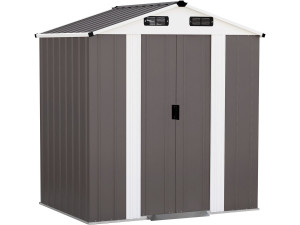"Dallas II" Metal Garden Shed - 2.17 m² - Taupe